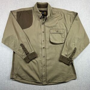 Master Sportsman Mens XL Shooting Shirt Long Sleeve Hunting Outdoors Tan Brown